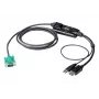 ATEN DisplayPort-consoleconverter, 1,8 m, USB, DisplayPort, zwart, USB Type-A + DisplayPort, SPHD-15