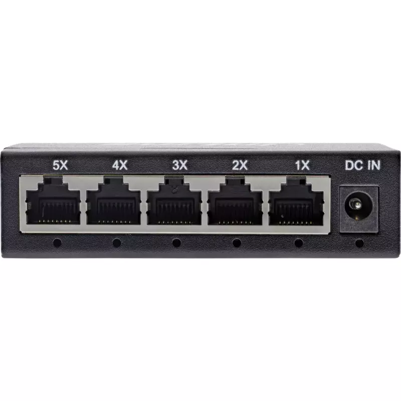 InLine Gigabit-netwerkswitch 5-poorts, 1 Gb/s, desktop, metalen behuizing, ventilatorloos