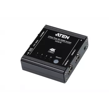 ATEN 3-poorts True 4K HDMI-switch, HDMI, metaal, zwart, 60 Hz, 5 m, 3840 x 2160, 4096 x 2160