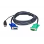 KVM USB-VGA-kabel ATEN 2L-5202U, 1,8 m, stekker HDB-15+USB A naar stekker SPHD-15, zwart