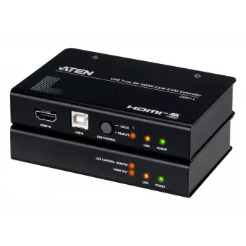 AV KVM-extender ATEN CE801 — USB True 4K HDMI via Cat6 (4K @ 70 m / FHD @ 100 m), HDMI & USB Type-A, zwart