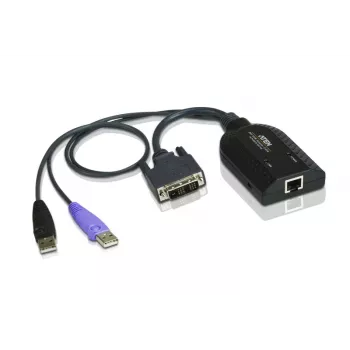 ATEN USB - DVI naar Cat5e/6 KVM-adapterkabel (CPU-module), USB, USB, DVI-D, zwart, paars, RJ-45, 1 x RJ-45