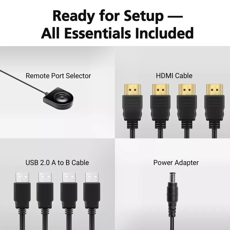 ATEN 4-poorts USB 4K HDMI KVMP-switch USB toetsenbord muis video