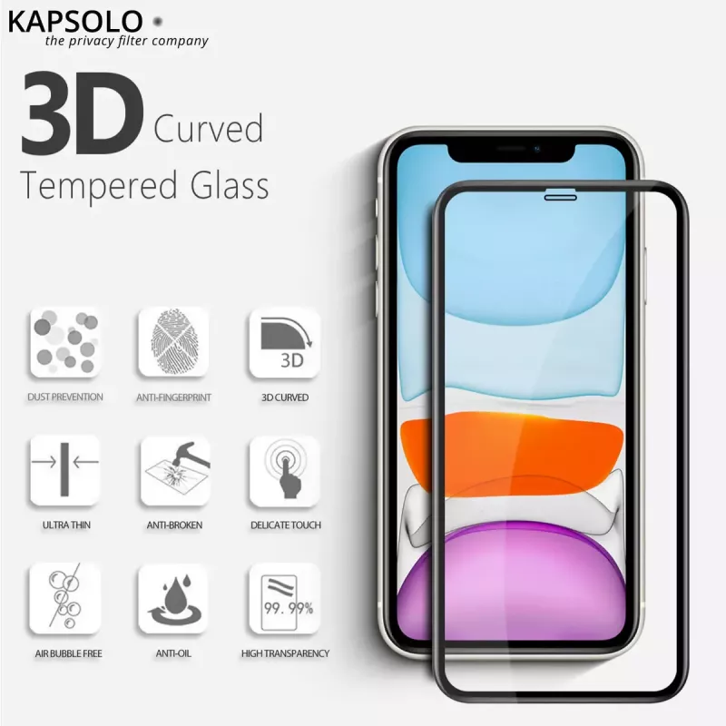 Gehard glas KAPSOLO iPhone 13 PRO MAX Ultieme gebogen beeldschermbescherming