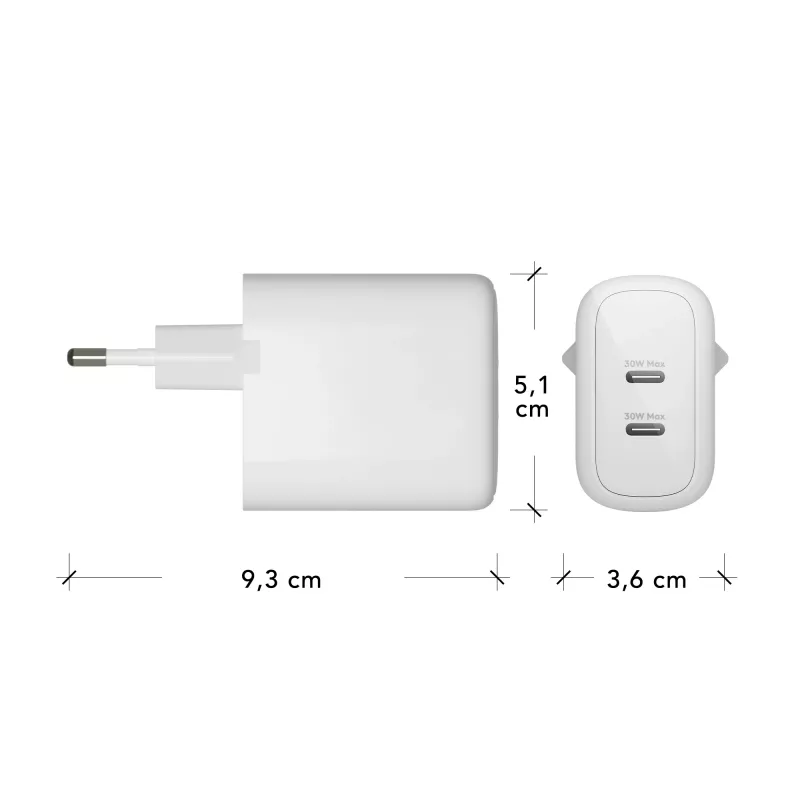 dbramante1928 re-charge Pro – EU-wandlader – 2x USB-C 30W – W