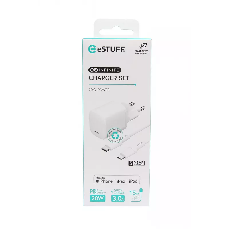 eSTUFF ES637600 oplader voor mobiele apparaten smartphone, tablet wit AC binnen