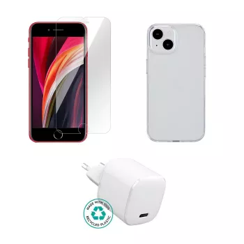 Mobiele oplader eSTUFF ES-KIT-IPHSE(2022) indoor AC transparant wit USB Type-C