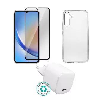 Oplader voor mobiele apparaten eSTUFF ES-KIT-SAMGALA34 indoor AC transparant wit USB Type-C