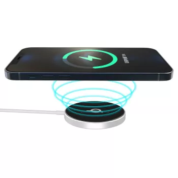 eSTUFF ES638100 mobiele oplader smartphone aluminium AC draadloos laden snellaadfunctie binnen