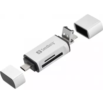 Sandberg kaartlezer USB-C+USB+MicroUSB