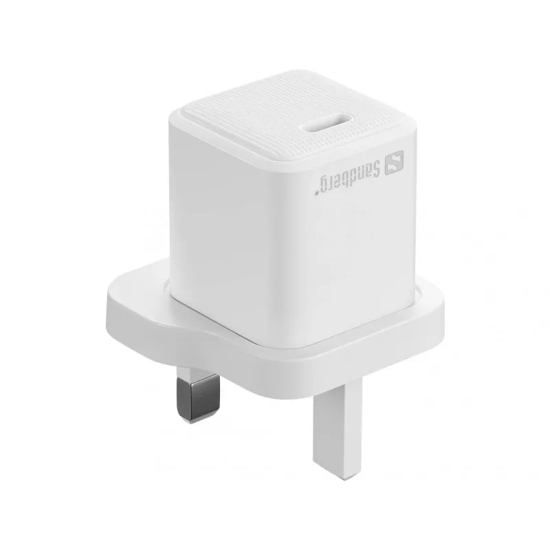 USB-C-lader SANDBERG 441-64 20W UK-stekker – snel laden met USB Power Delivery