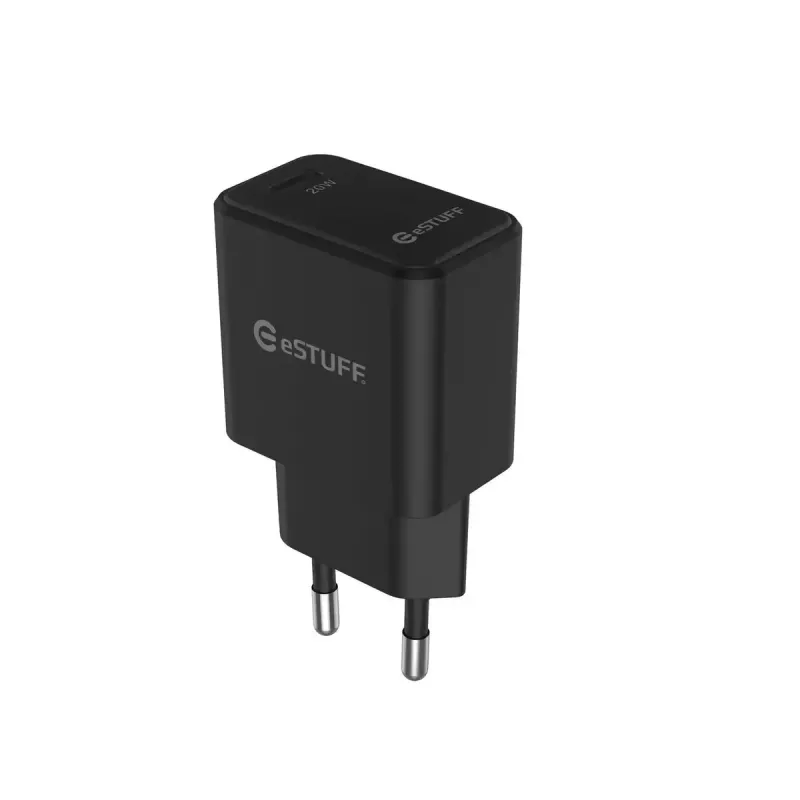 eSTUFF ES635029-BULK USB-C-lader EU PD 20W, zwart