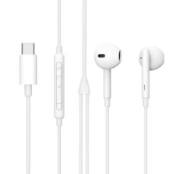 Bekabelde in-ear headset Lenovo ES652200-BULK — USB Type-C, 1,2 m kabel, wit, voor gesprekken en muziek