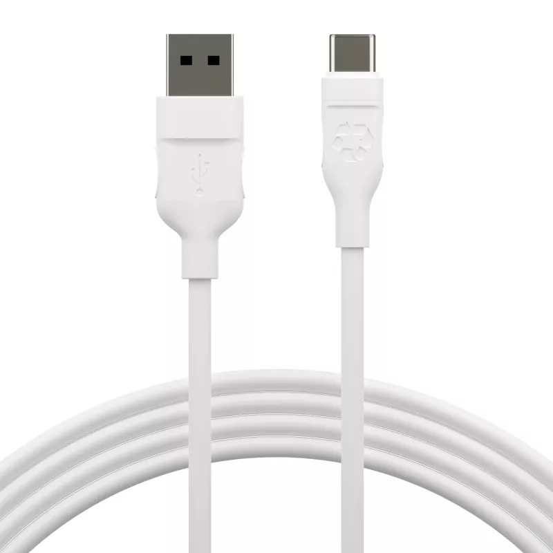 dbramante1928 re-charge Pro CB12ACWH7088 USB-A-naar-USB-C-kabel, 1,2 m, USB 2.0, 480 Mbps, 36W, 100 % gerecycled plastic, wit