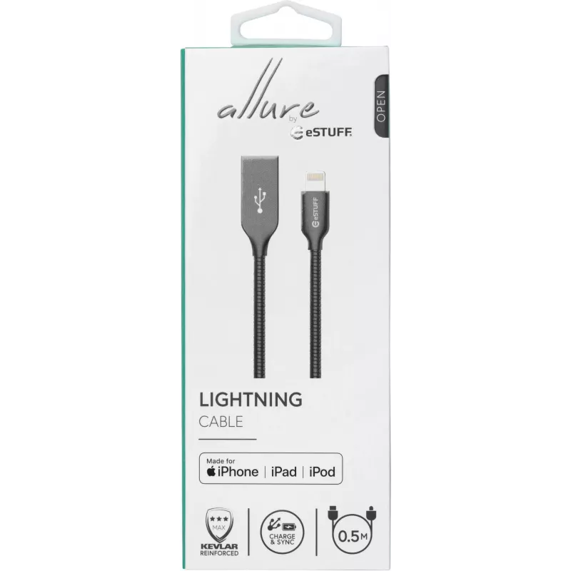 eSTUFF ES601065 Lightning-kabel 0,5 m grijs
