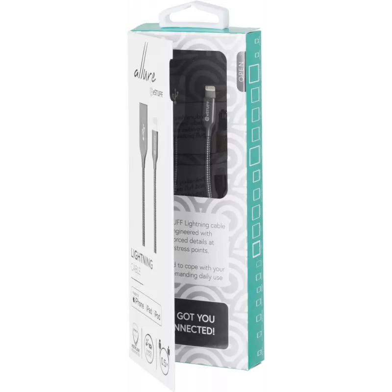 eSTUFF ES601065 Lightning-kabel 0,5 m grijs