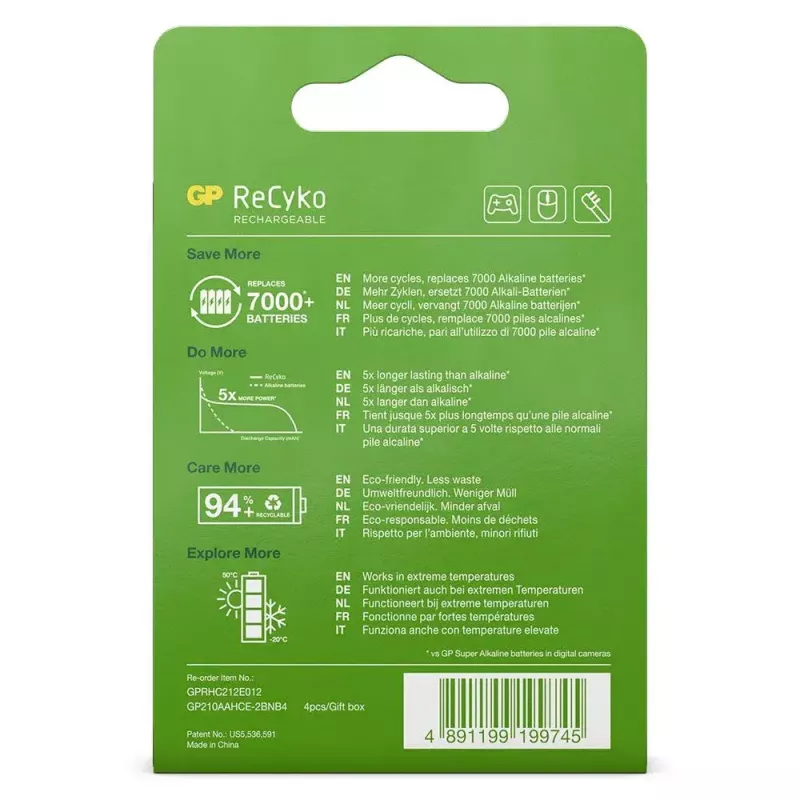 Oplaadbare batterij GP Batterijen ReCyko+ 2100mAh 4 st. AA NiMH
