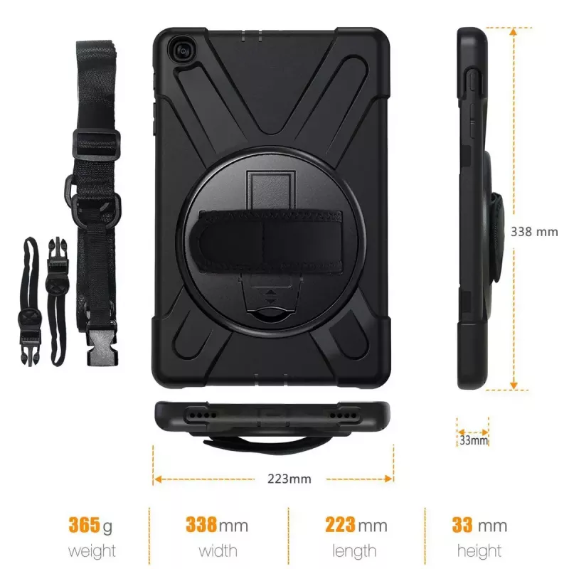 eSTUFF ES681840-BULK AUSTIN Defender tablet-achterkant 25,6 cm (10,1 inch) voor Samsung Galaxy Tab A (2019), zwart
