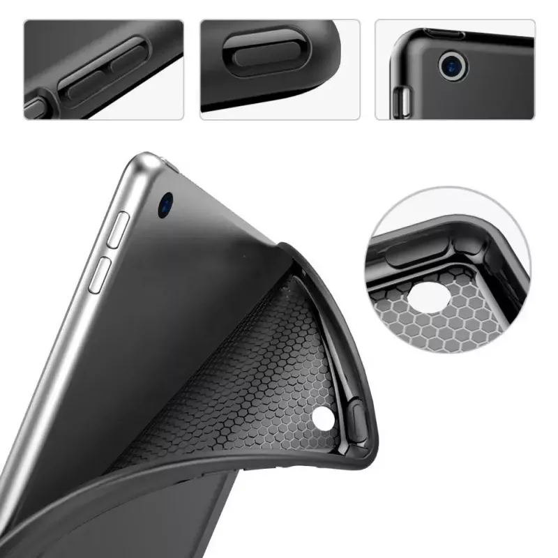 eSTUFF DENVER Folio Case voor iPad 9.7 2018/2017 – zwart PU-leer/transparant