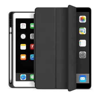 eSTUFF SEATTLE pennenetui iPad 9.7 2018/2017 – zwart PU-leer