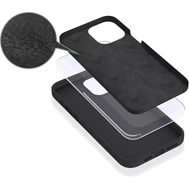 eSTUFF Infinite Riga ES67120021-BULK achterkant voor mobiele telefoon voor Apple iPhone 14, polycarbonaat, siliconen, zwart