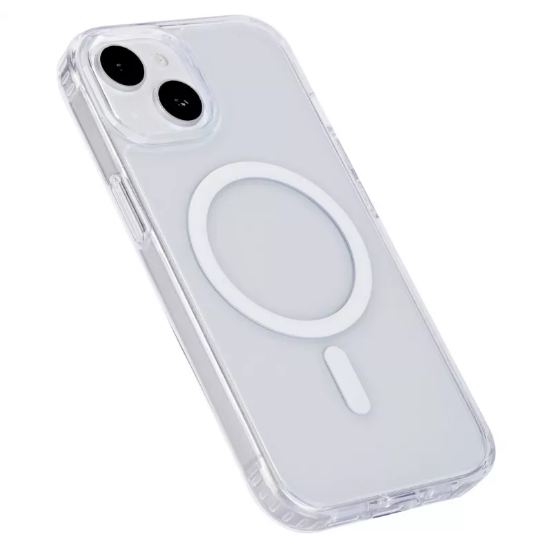 eSTUFF Berlin ES67140026-BULK achterkant voor Apple iPhone 15 Plus, magnetisch, MagSafe-compatibel, polycarbonaat/TPU, transparant