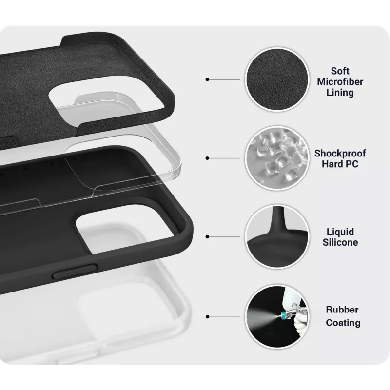 eSTUFF ES67120052-BULK INFINITE RIGA hoesje voor iPhone 16 Pro, zwart