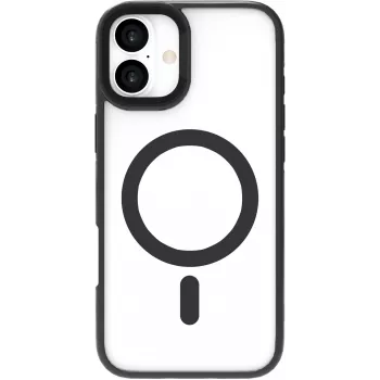 eSTUFF ES67141101 INFINITE HELSINKI magnetisch hoesje met standaard voor iPhone 16 Plus, transparant, zwart