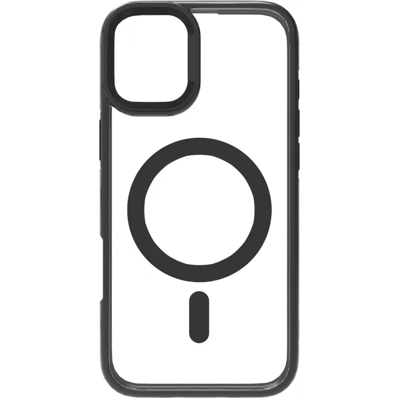 eSTUFF ES67141101 INFINITE HELSINKI magnetisch hoesje met standaard voor iPhone 16 Plus, transparant, zwart