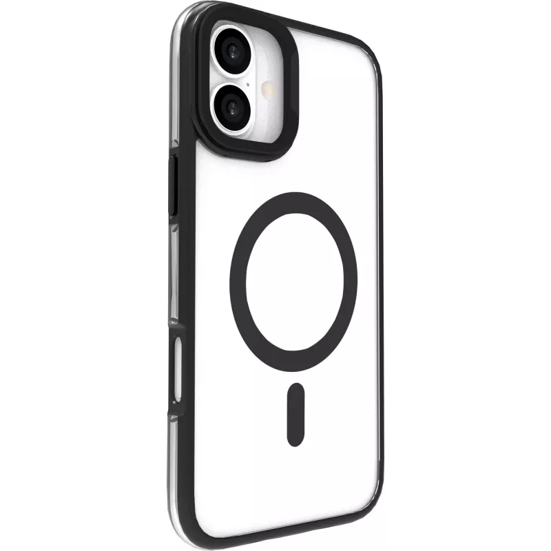 eSTUFF ES67141101 INFINITE HELSINKI magnetisch hoesje met standaard voor iPhone 16 Plus, transparant, zwart