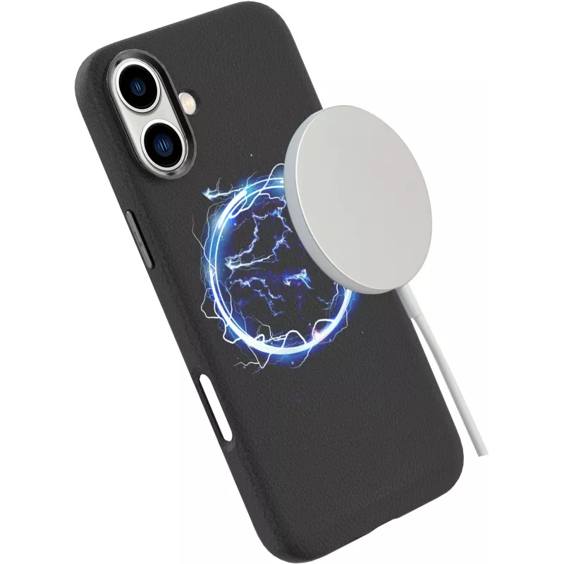 eSTUFF INFINITE VENICE ES67160020 magnetische hoes voor iPhone 16, leer, zwart