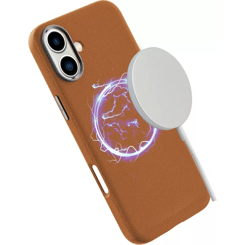 eSTUFF INFINITE VENICE ES67160024 magnetische hoes voor iPhone 16, leer, bruin