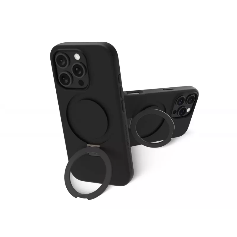 dbramante1928 Iceland Ultra D3O MS Kick IUK1BL006296 achterkant met standaard voor iPhone, MagSafe, kunststof, zwart