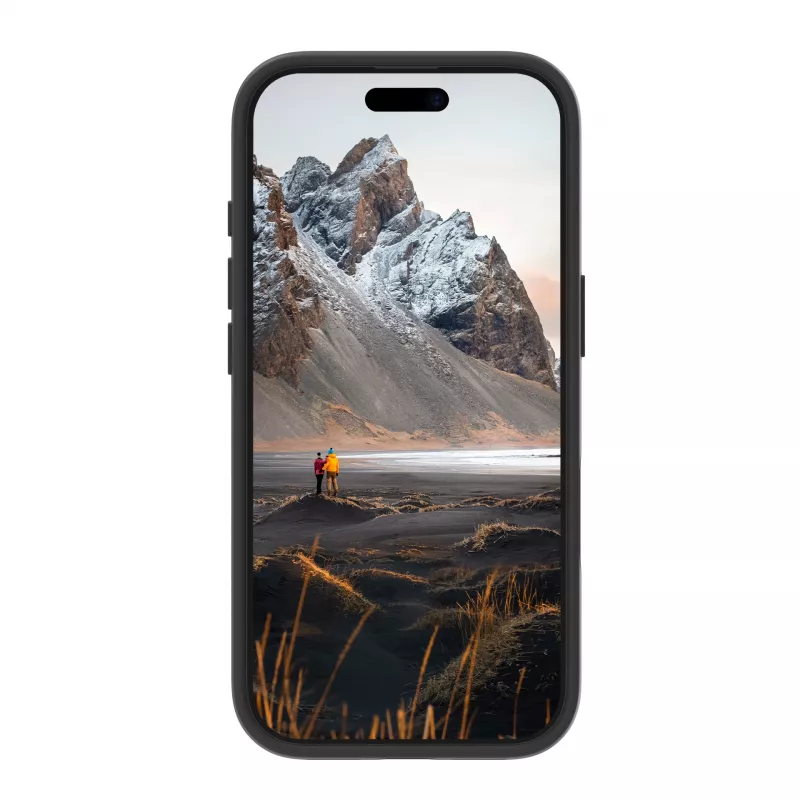 dbramante1928 Iceland Ultra D3O MS Kick IUK1BL006296 achterkant met standaard voor iPhone, MagSafe, kunststof, zwart