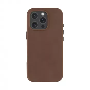 De dbramante1928 Roskilde hoes voor iPhone 16 Pro in Dark Tan combineert tijdloze elegantie met moderne functionaliteit