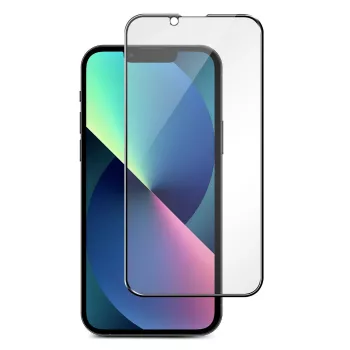 Tempered glass screen protector eSTUFF Titan Shield voor Apple iPhone 13 / 13 Pro / 14 — volledige dekking, zwart frame