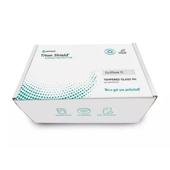 Tempered glass screen protector eSTUFF Titan Shield voor Apple iPhone 13 / 13 Pro / 14 — volledige dekking, zwart frame