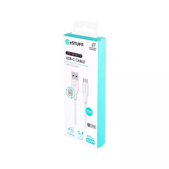 USB-kabel eSTUFF ES605170 1m USB-C naar USB-A USB 2.0 wit