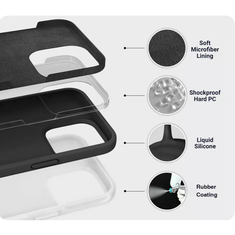 eSTUFF INFINITE GRS ROME ES67150058 magnetisch hoesje voor iPhone 17 Pro Max, zwart