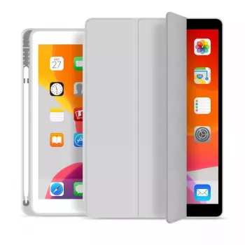 eSTUFF SEATTLE penhoes voor iPad 9.7 2018/2017 – grijs PU-leer