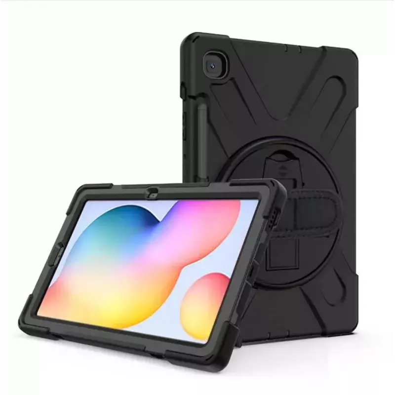 eSTUFF Defender Case ES681842-BULK achterkant voor Samsung Galaxy Tab S6 Lite 10,4 inch, zwart