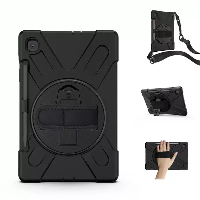 eSTUFF Defender Case ES681842-BULK achterkant voor Samsung Galaxy Tab S6 Lite 10,4 inch, zwart