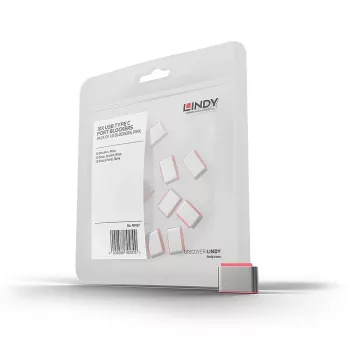 Lindy USB Type-C poortblokkering (zonder sleutel) – 10-pack, roze