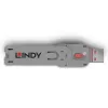 Poortblokkering-sleutel Lindy USB Type-A poortblokkering-sleutel roze