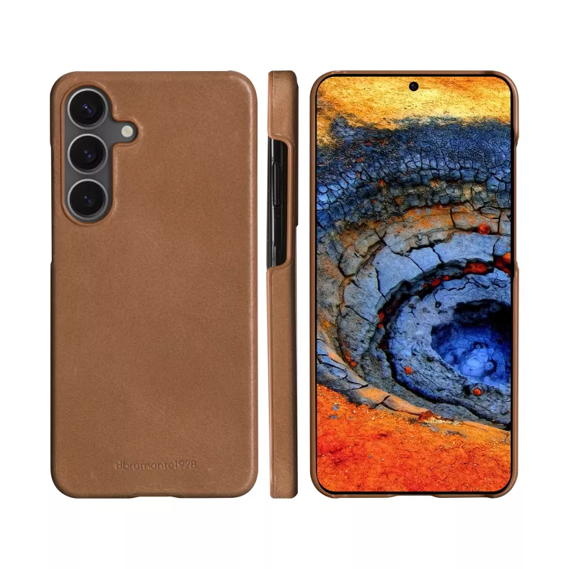 dbramante1928 Lynge LMSSGTDT6469 flipcase voor Samsung Galaxy S25, gegranuleerd leer, lichtbruin