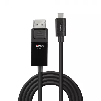 Lindy 3m USB Type-C naar DP 8K60 adapterkabel, 3 m, USB Type-C, DisplayPort, mannelijk, mannelijk, recht