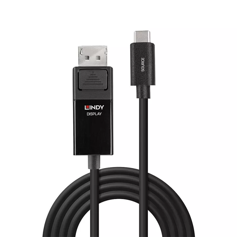Lindy 3m USB Type-C naar DP 8K60 adapterkabel, 3 m, USB Type-C, DisplayPort, mannelijk, mannelijk, recht