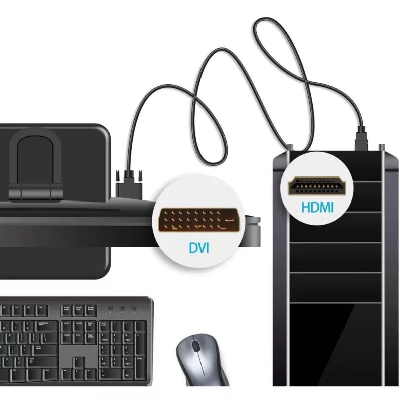 Techly videokabel HDMI naar DVI-D M/M 1,8 m ICOC HDMI-D-018