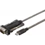 Microconnect USB3.1CRS232 seriële kabel zwart 1 m USB C DB9