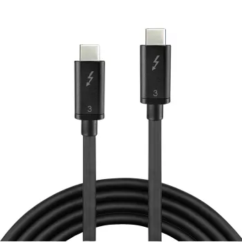 Lindy 0,5 m Thunderbolt 3-kabel, passief, 0,5 m, USB-C, USB-C, USB 3.2 Gen 1 (3.1 Gen 1), stekker/stekker, zwart